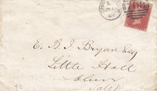 GB QV Penny Red Corner Letter