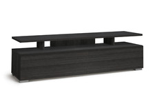 Habitat Floating Top TV Unit - Black & Brown | Media Stand with Storage Shelves