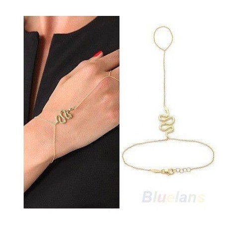 Gold beach snake bracelet - bracelet, hand