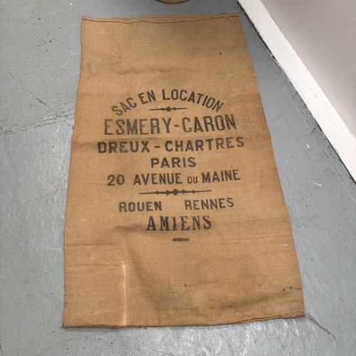 Vintage french hessian burlap - vintage,