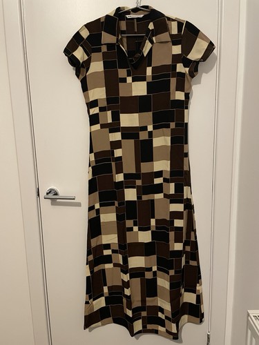 Amaranto brown patterned dress - amaranto,
