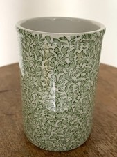 Vintage 1980s Crabtree & Evelyn London MASONS Toothbrush holder green floral pot