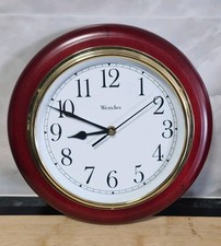 Westclox Wood And Gold Colour Wall Clock Traditional Look Lounge Kitchen Office