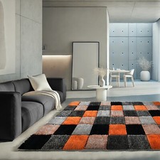 Shaggy Blocks Rug 3D Living