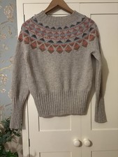 TOAST  FAIRISLE BEIGE WOOL MULTI JUMPER SIZE SMALL USED GOOD  CONDITION 