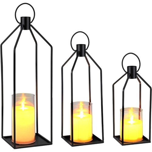 Set metal led candle - set, 3
