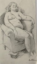 VINTAGE FEMALE NUDE DRAWING