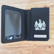 ID Holder / Warrant Card Wallet with U.K. Coat of arms & Braille bar
