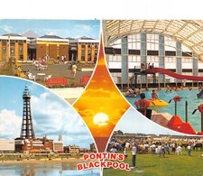 BLACKPOOL TOPIGRAPHICAL POSTCARD PONTINS  CONTINENTAL SIZE G P  VERY GD