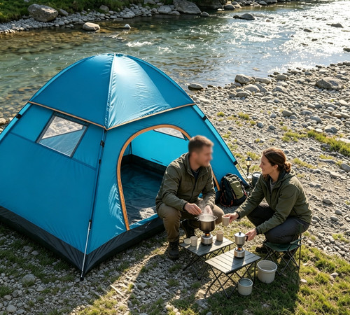Camping tent person - camping,