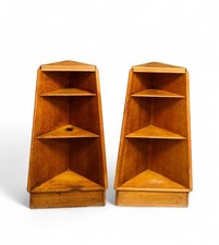 PAIR OF OAK G PLAN BEDSIDE CUPBOARDS GOLDEN BRANDON RANGE ART DECO STYLE C1950s