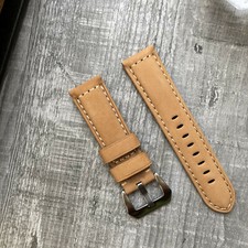 Khaki Italian Leather Watch Strap For Panerai Luminor Marina PAM 22mm 24mm 26mm