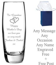 Personalised Engraved Vase Mother's Day Wedding Anniversary Birthday Lovely Gift