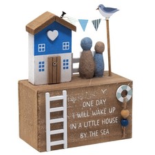 Seaside wooden house ornament - house,