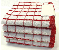 Jumbo Big Check Terry Toweling Tea Towels 100% Cotton Dish Cloth Kitchen Towels