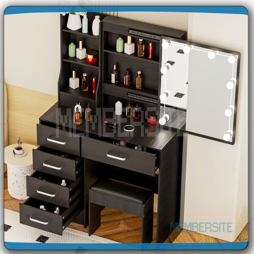 Black dressing table with - dressing,