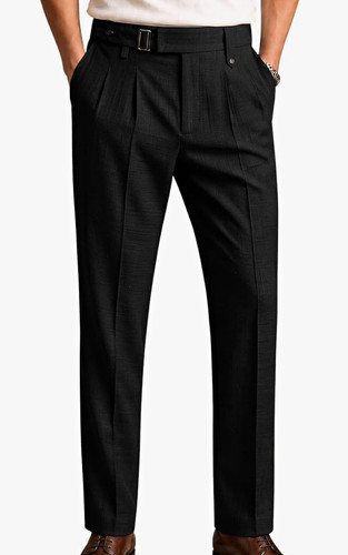 Men black pleated - men's, cotton