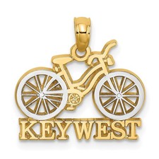 14k Yellow Gold with White