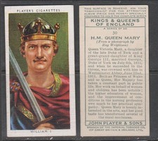 CIGARETTE CARDS Players 1935 Kings & Queens of England - set of 50