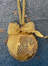 DISNEY GOLD METAL MICKEY CHRISTMAS TREE DECORATION