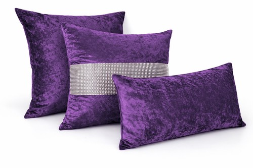 Crushed velvet cushion covers - cushion,