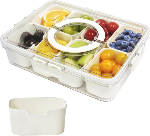 Divided serving tray with - divided, lid