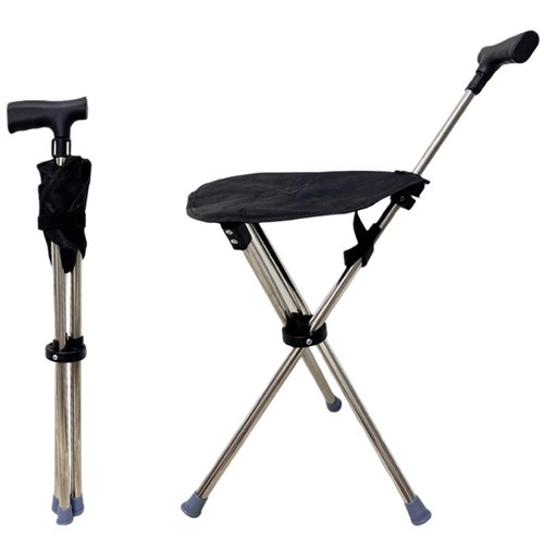 Folding walking stick seat - walking,
