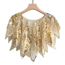 Women Sequin Mesh Shawl Lace