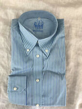 Polistas MENS Formal Dress Shirt with Blue Stripes Size:15 1/2 Brand New 
