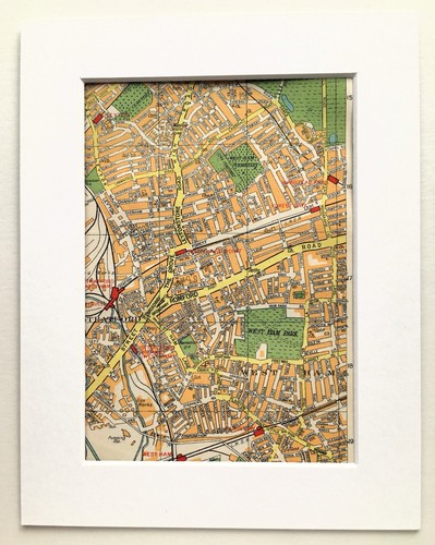 Antique 1930s london map - antique,