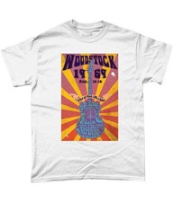 Woodstock Festival Poster Tee Shirt SIZE: LARGE WHITE
