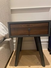 Made.com pair of bedside tables, dark grey and brown wood, used good condition 
