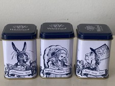 Alice in Wonderland Set of Three Whittard of Chelsea Empty Tea Tins