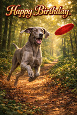Weimaraner Birthday Card A5 -