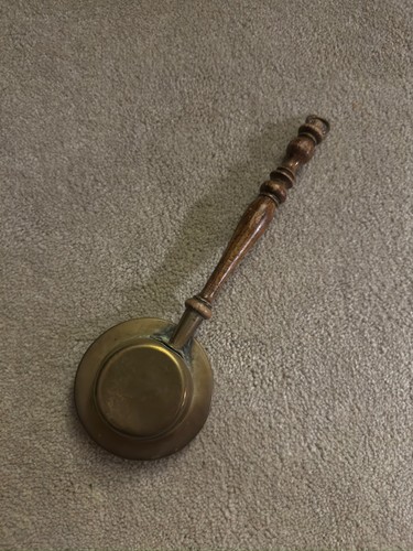 Vintage brass bed warmer - bed, 9”
