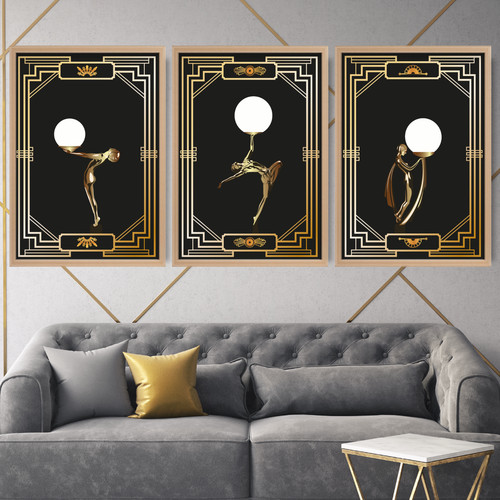 Framed art deco women - framed,