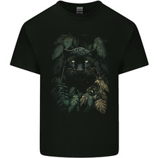A Black Jaguar Wild Cat Mens Cotton T-Shirt Tee Top