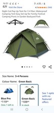 Night Cat Hiking Pop Up Tent for 3-4 Man Waterproof Easy Set Up Festival Camping