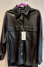 Bershka Women's Shaket Oversized Faux Leather Size M New Autumnal Perfect