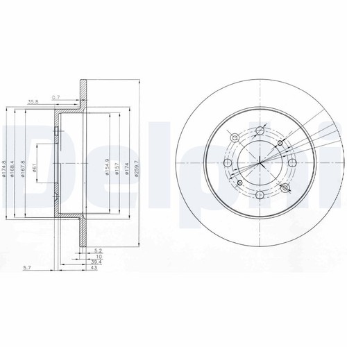 Brake disc delphi bg3793 rear - brake,
