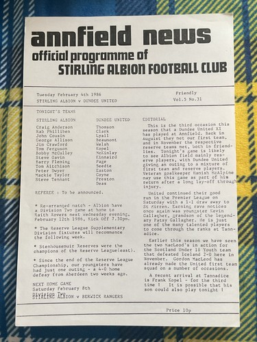 Stirling albion dundee - v,