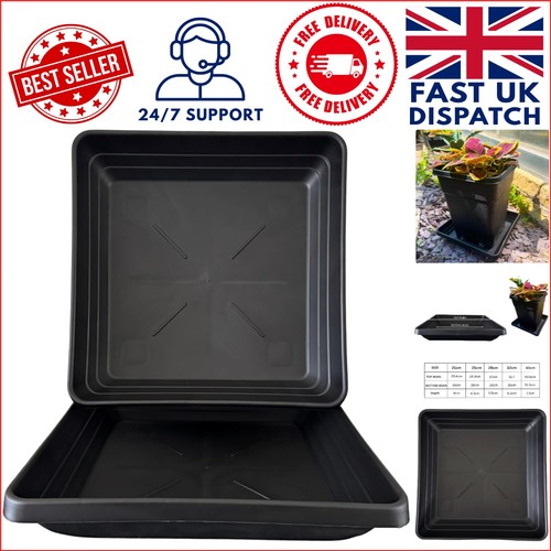 Deep square plant saucers - square,