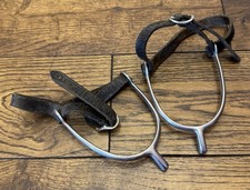Stainless Steel 3/4” Flat Point Spurs With Leather Spur Straps 