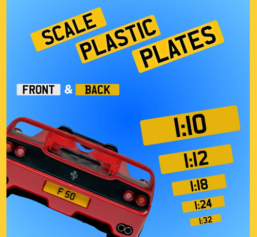 Number plates for scale models - for,