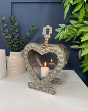Vintage Glass Heart Candle