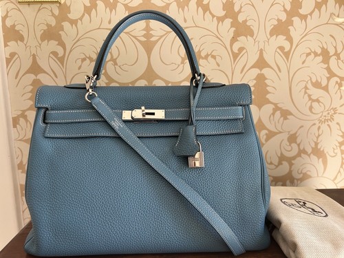 Hermes kelly 35cm blue - 35cm, jean