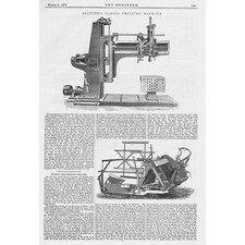 Asquith's Radial Drilling Machine - Antique Engineering Print 1878