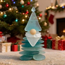 Christmas Sea Glass Christmas Tree Hanging Decorations Pendants Decor With Rope