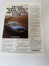Original 80’s Subaru GLF 1800 Saloon Magazine Advert Frame Ready Man Cave Retro