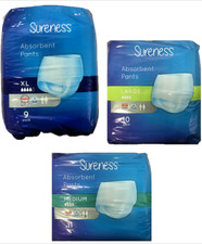Sureness Incontinence Pants Absorbent Underwear 4 Packs 36-44 Discreet Comfort